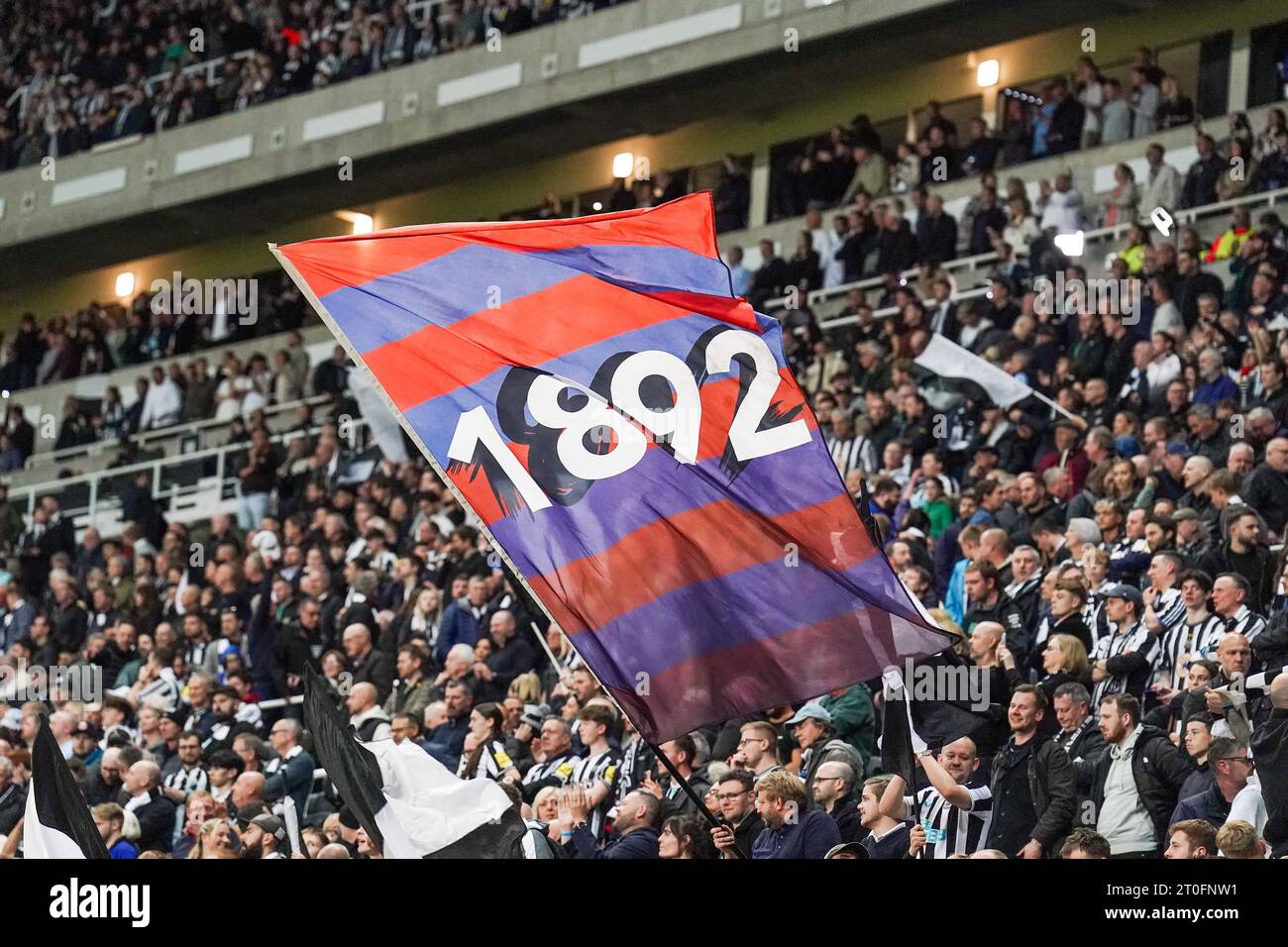 Newcastle, UK. 04th Oct, 2023. 1892 Flag in The Milburn Stand during