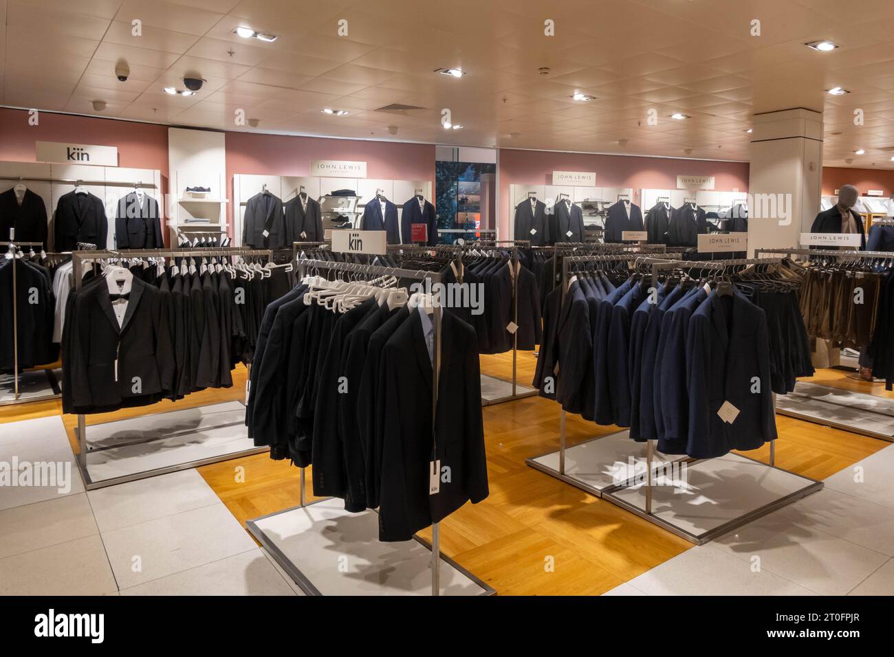 All black men's suits in John Lewis in Liverpool Stock Photo Alamy