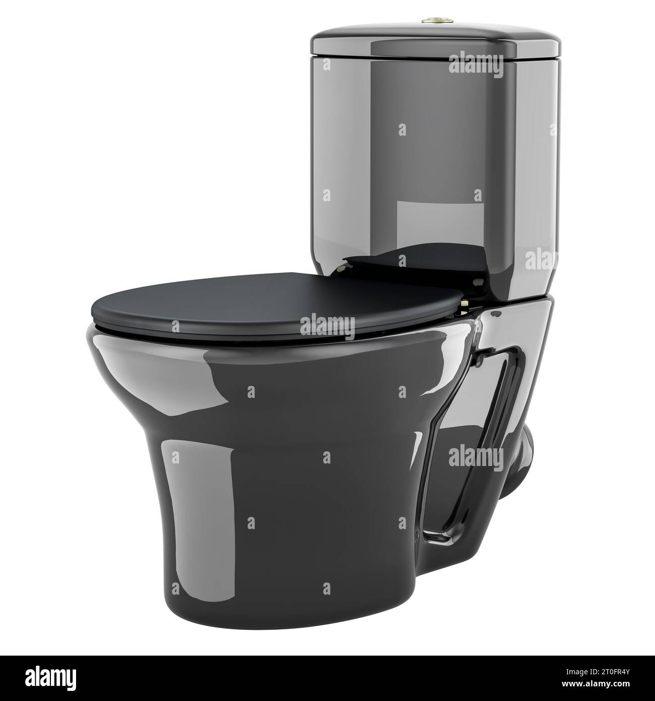 Black toilet bowl, 3D rendering isolated on white background Stock