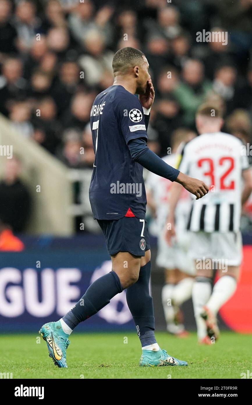 Newcastle, UK. 04th Oct, 2023. Paris SaintGermain forward Kylian