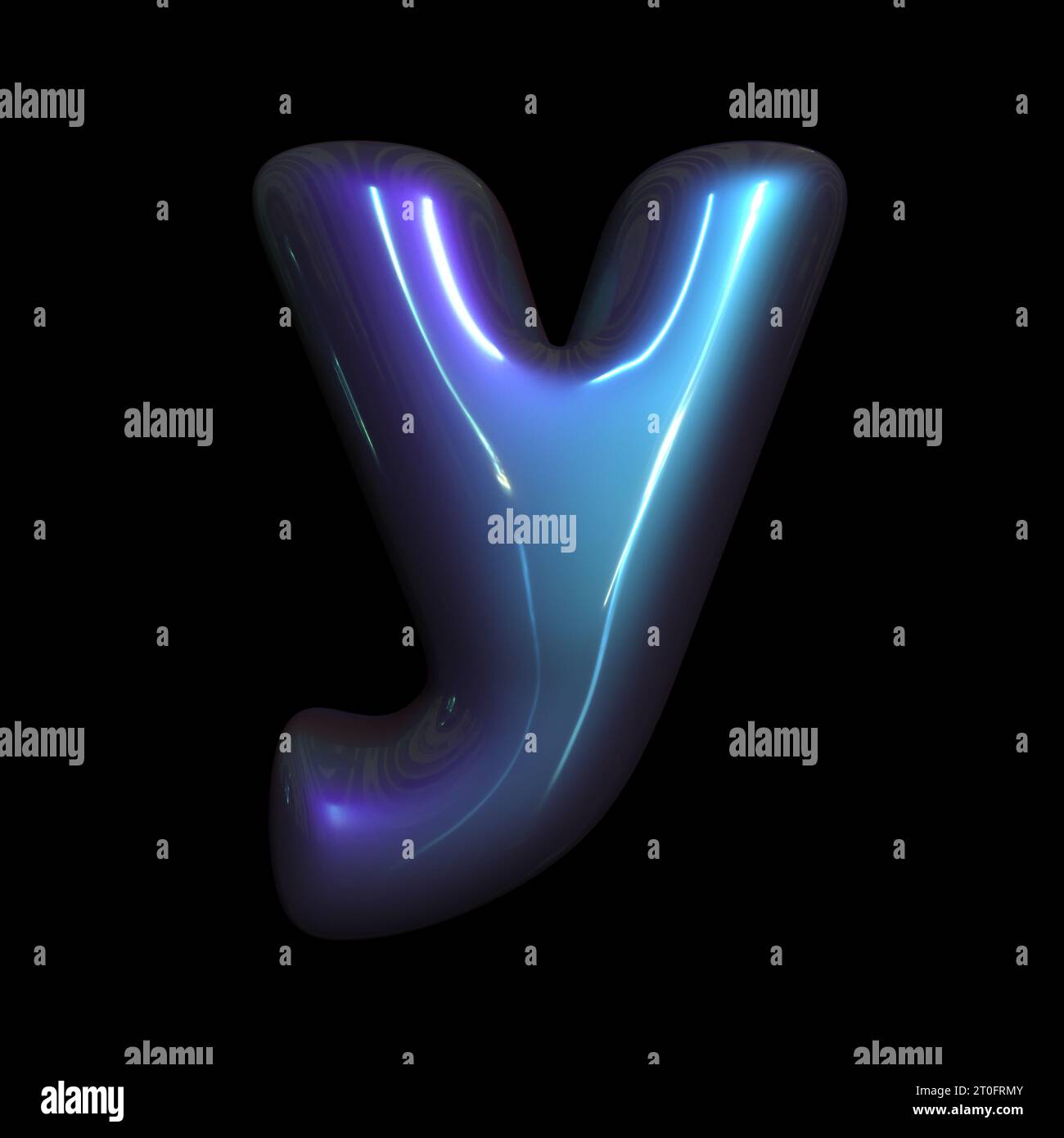 metaverse letter Y - Small 3d futuristic font - Suitable for technology, cyberspace or science related subjects Stock Photo