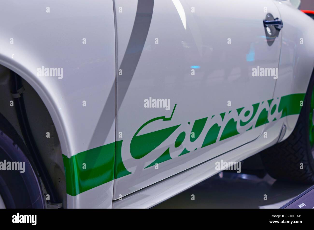 Porsche Carrera Green Stripe Stock Photo