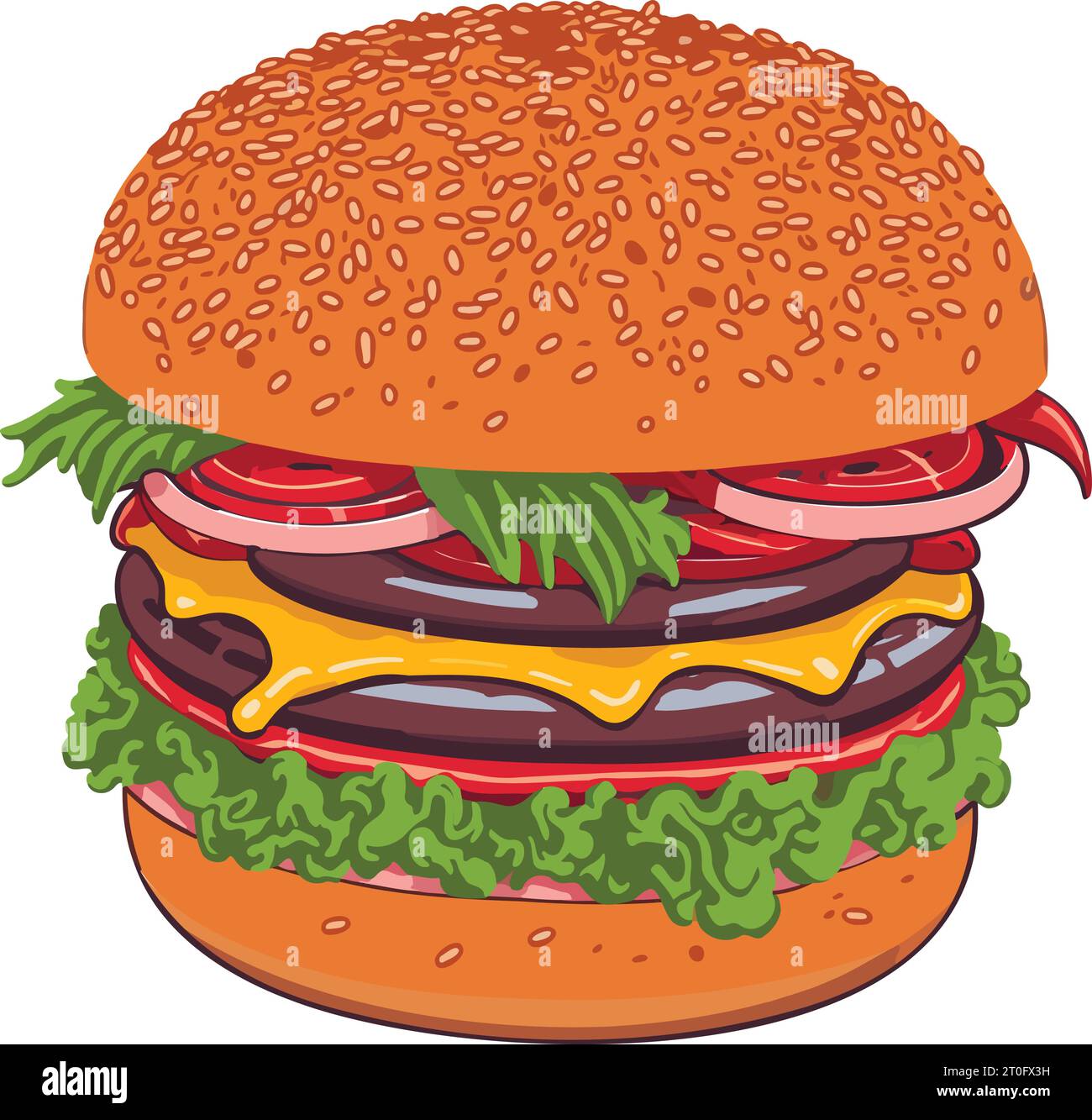 Burger With Cheese Illustration Vector Stock Vector Image Art Alamy Burger With Cheese Illustration Vector Stock Vector Image Art Alamy