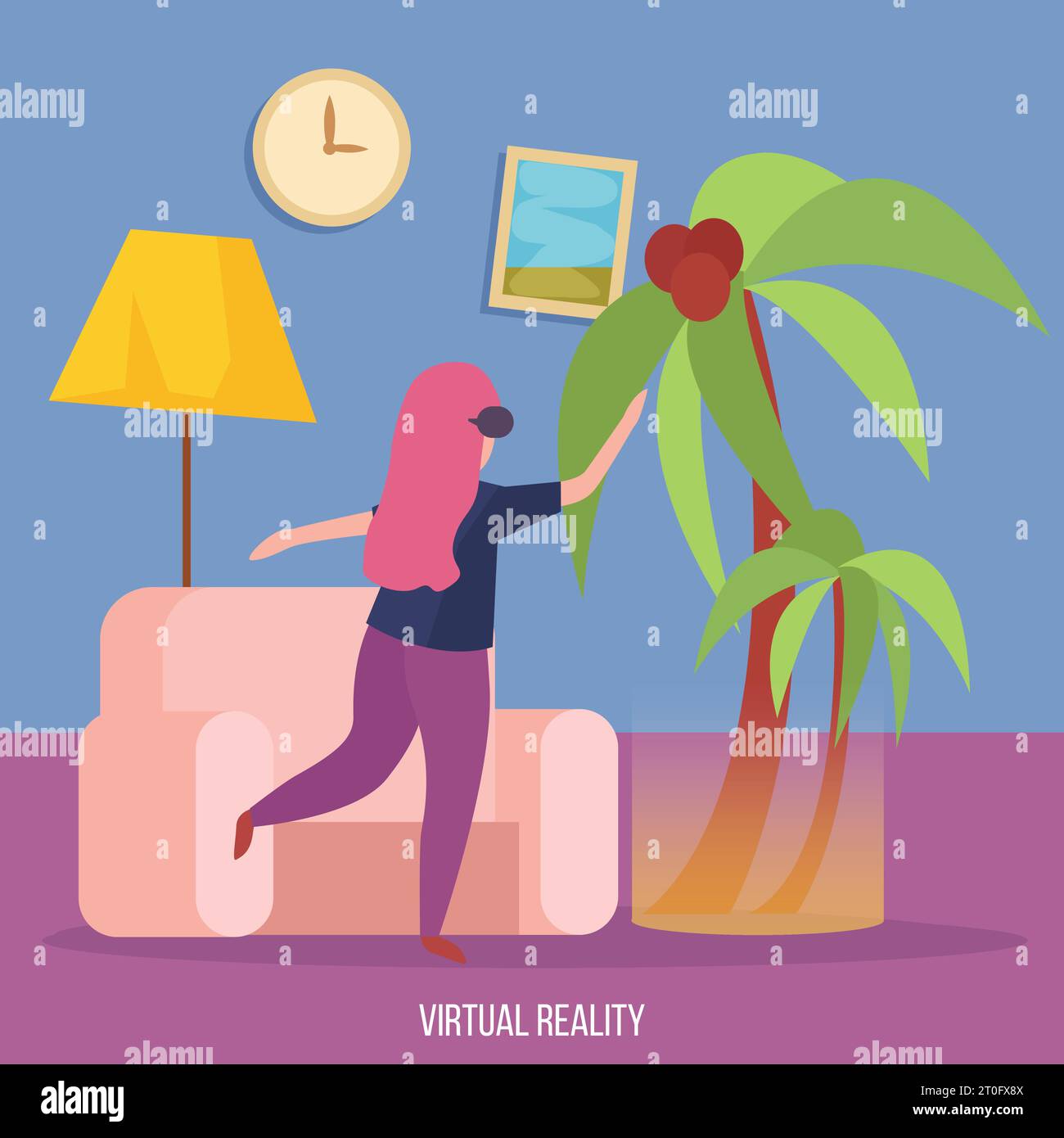 Virtual Augmented Reality Experience Orthogonal Background With Young virtual-augmented-reality-experience-orthogonal-background-with-young