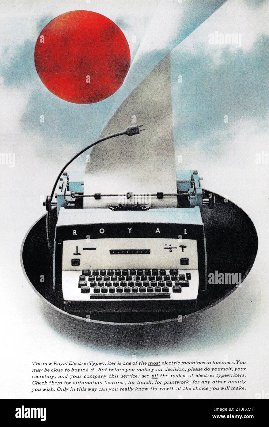 1960 Royal electric typewriter ad Stock Photo Alamy