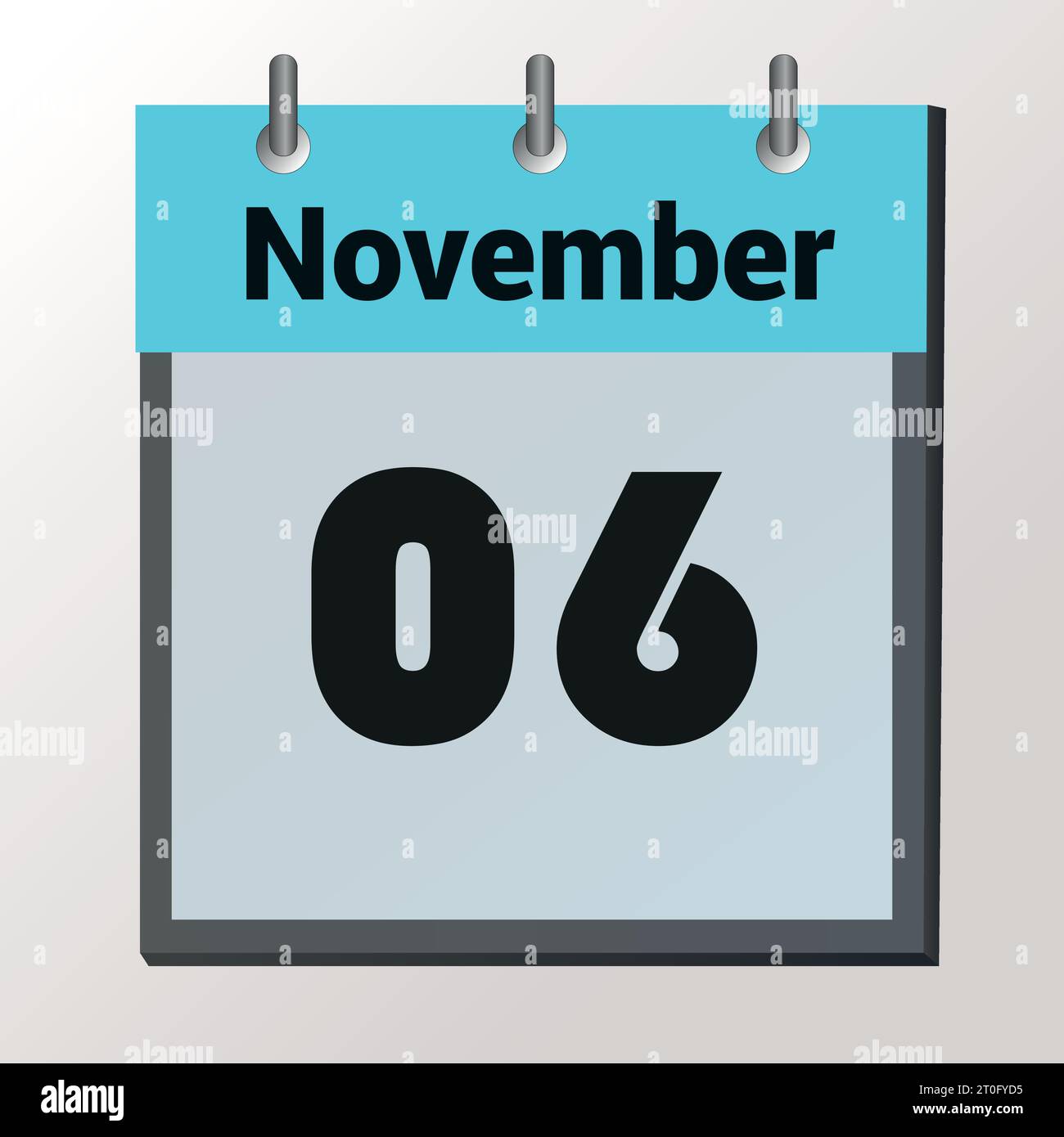 November 6 calendar date text on wooden blocks with copy space for