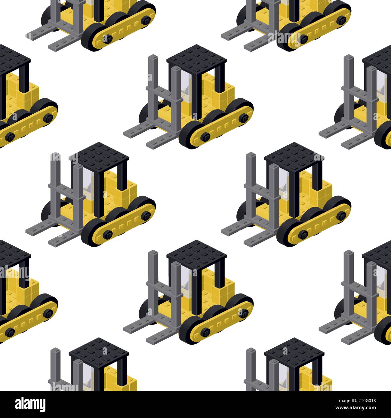 Isometric forklift pattern. Vector illustration Stock Vector Image