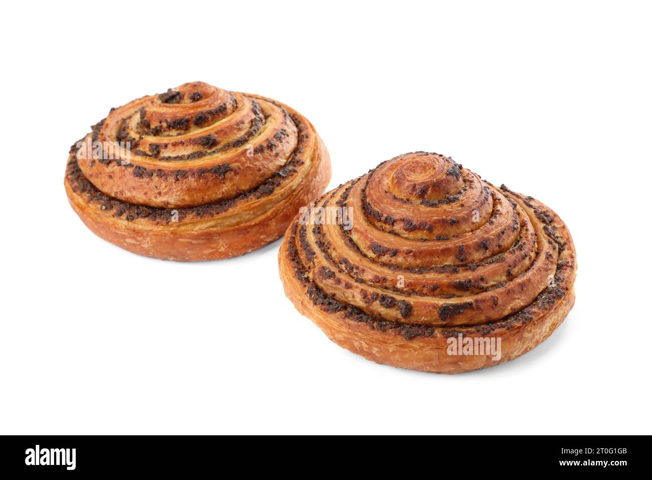 Freshly baked spiral pastries isolated on white Stock Photo - Alamy