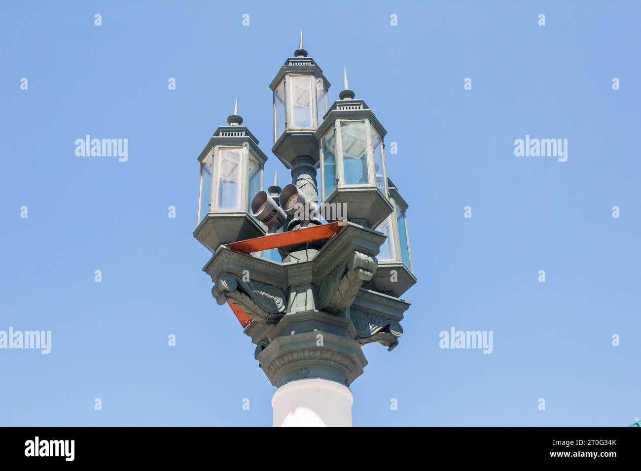 Upper part of a street lamp in the Central Park. Architectural feature