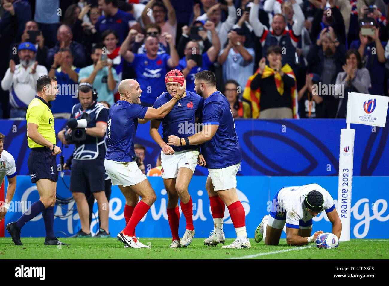 Maxime Lucu 9 of France, Louis BielleBiarrey 11 of France and Cyril