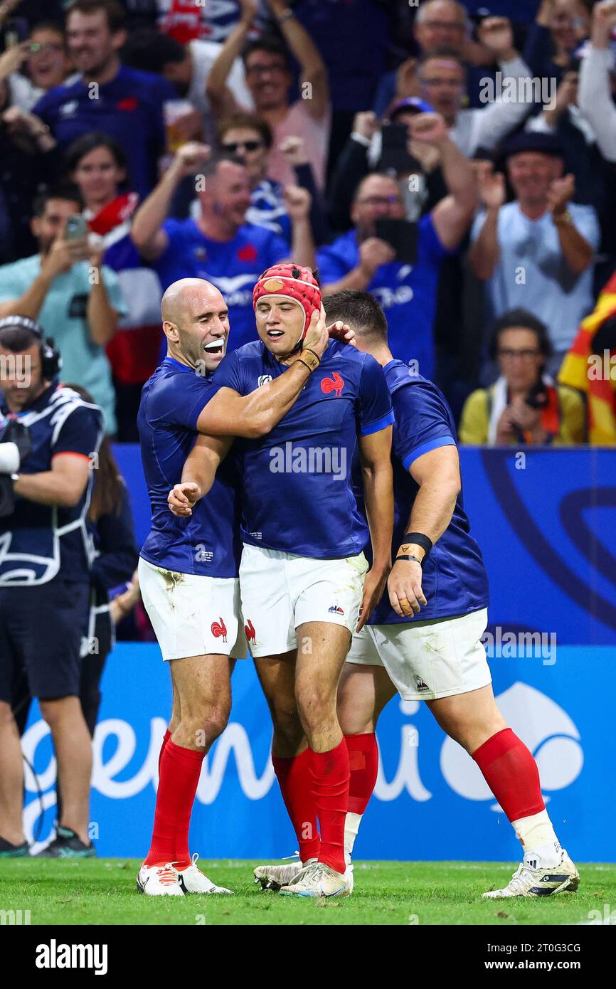 Maxime Lucu 9 of France, Louis BielleBiarrey 11 of France and Cyril