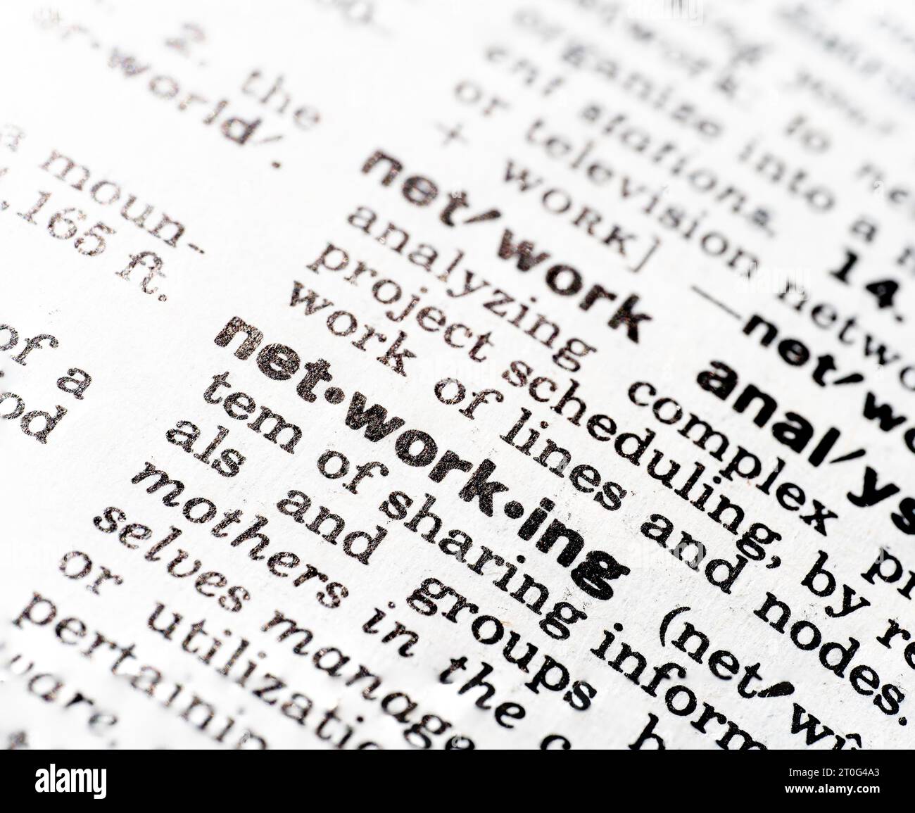 Closeup definition of the word networking Stock Photo Alamy