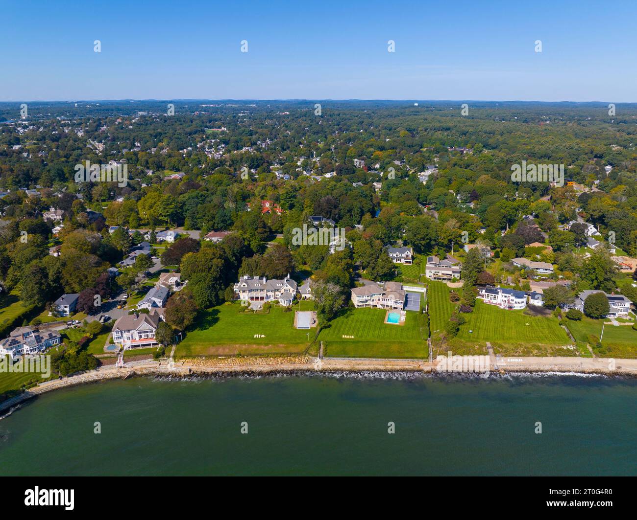 Historic mansion at Patch Beach near Hospital Point aerial view at