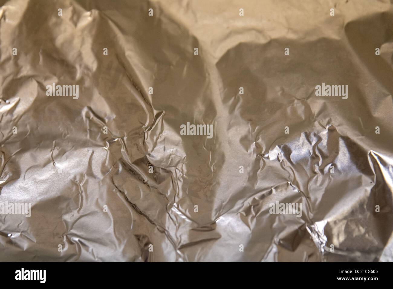 Aluminum foil crinkled before wrapping something Stock Photo Alamy