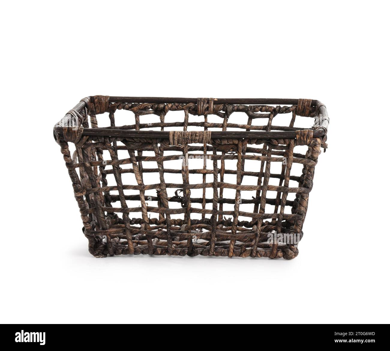 Wicker basket isolated on white background Stock Photo - Alamy