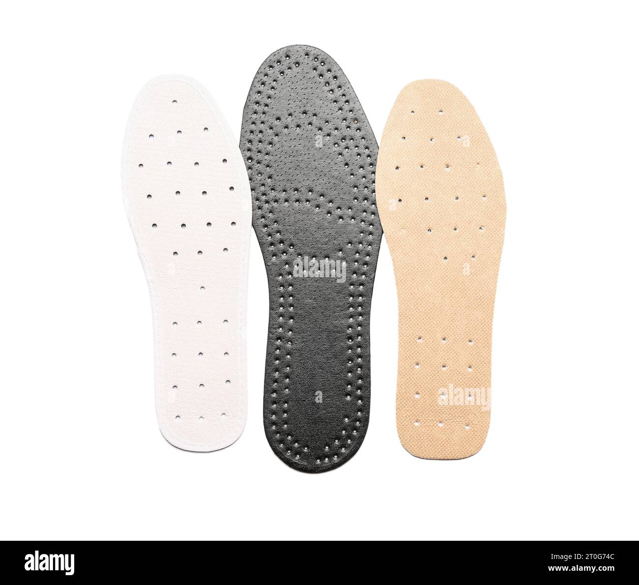 Different orthopedic insoles isolated on white background Stock Photo ...