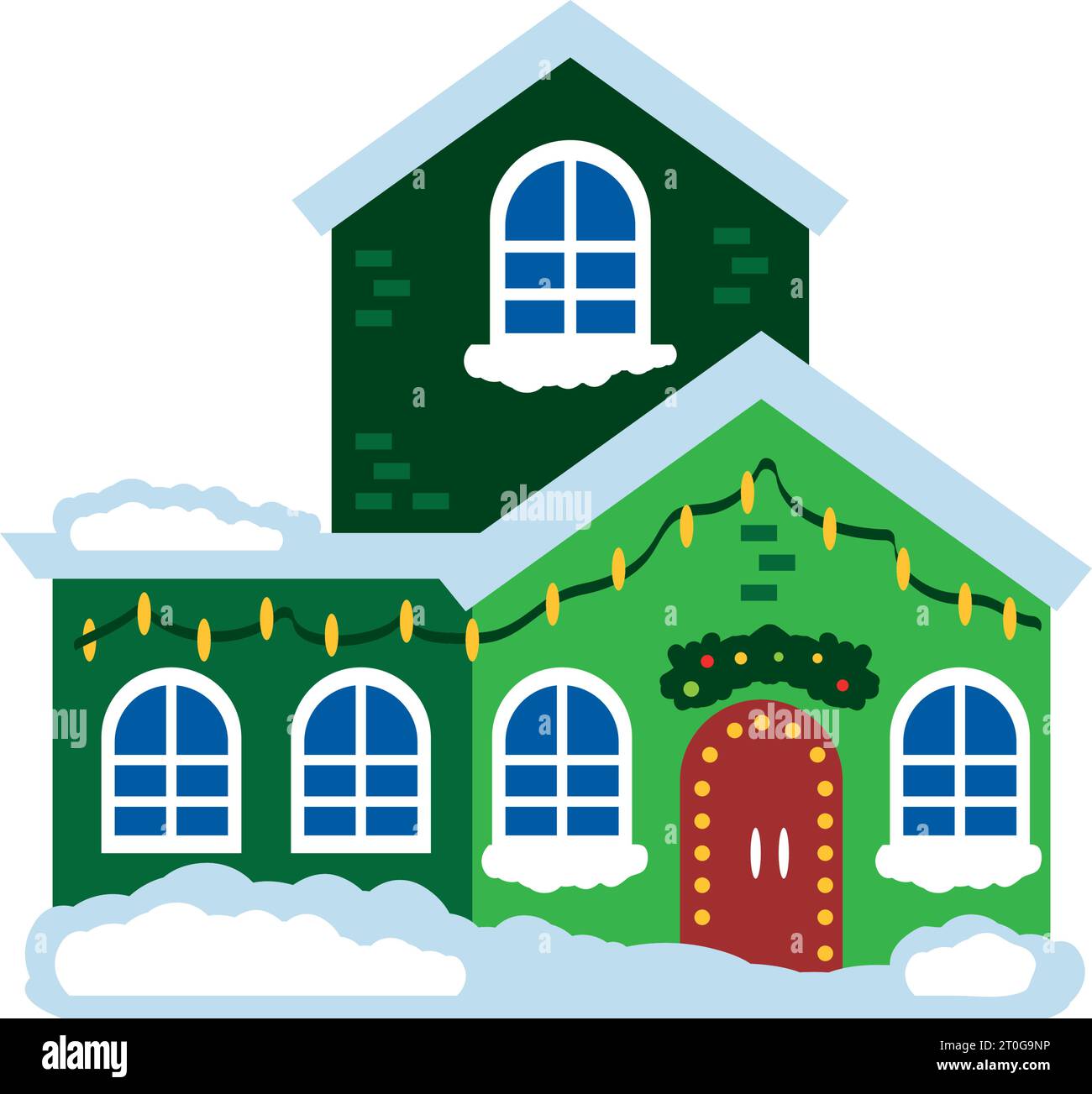 christmas house illustration Stock Vector Image & Art - Alamy