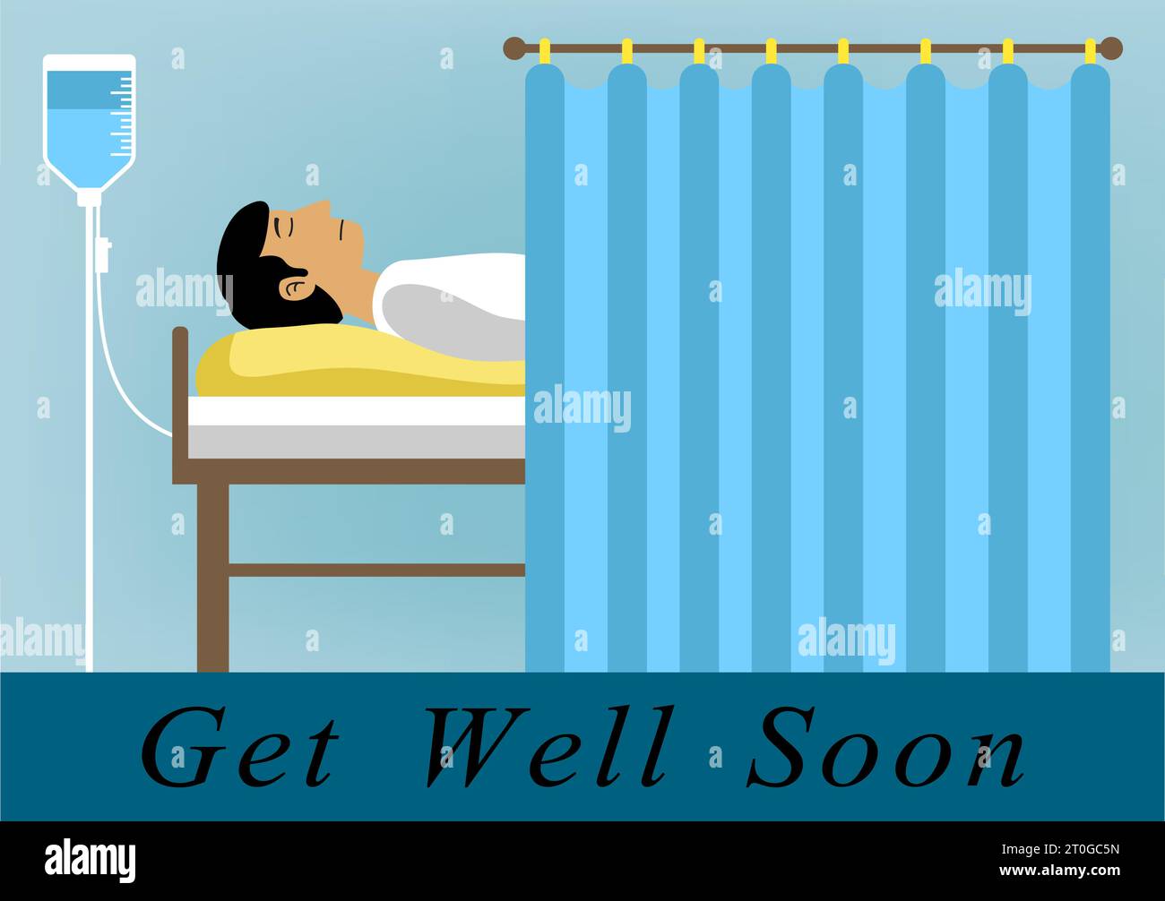 Hospital patient vector cartoon illustration Stock Vector