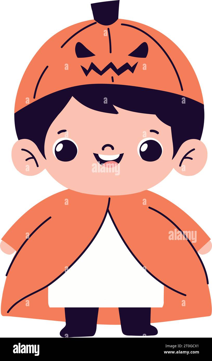 halloween boy dressed as a pumpkin Stock Vector Image & Art - Alamy