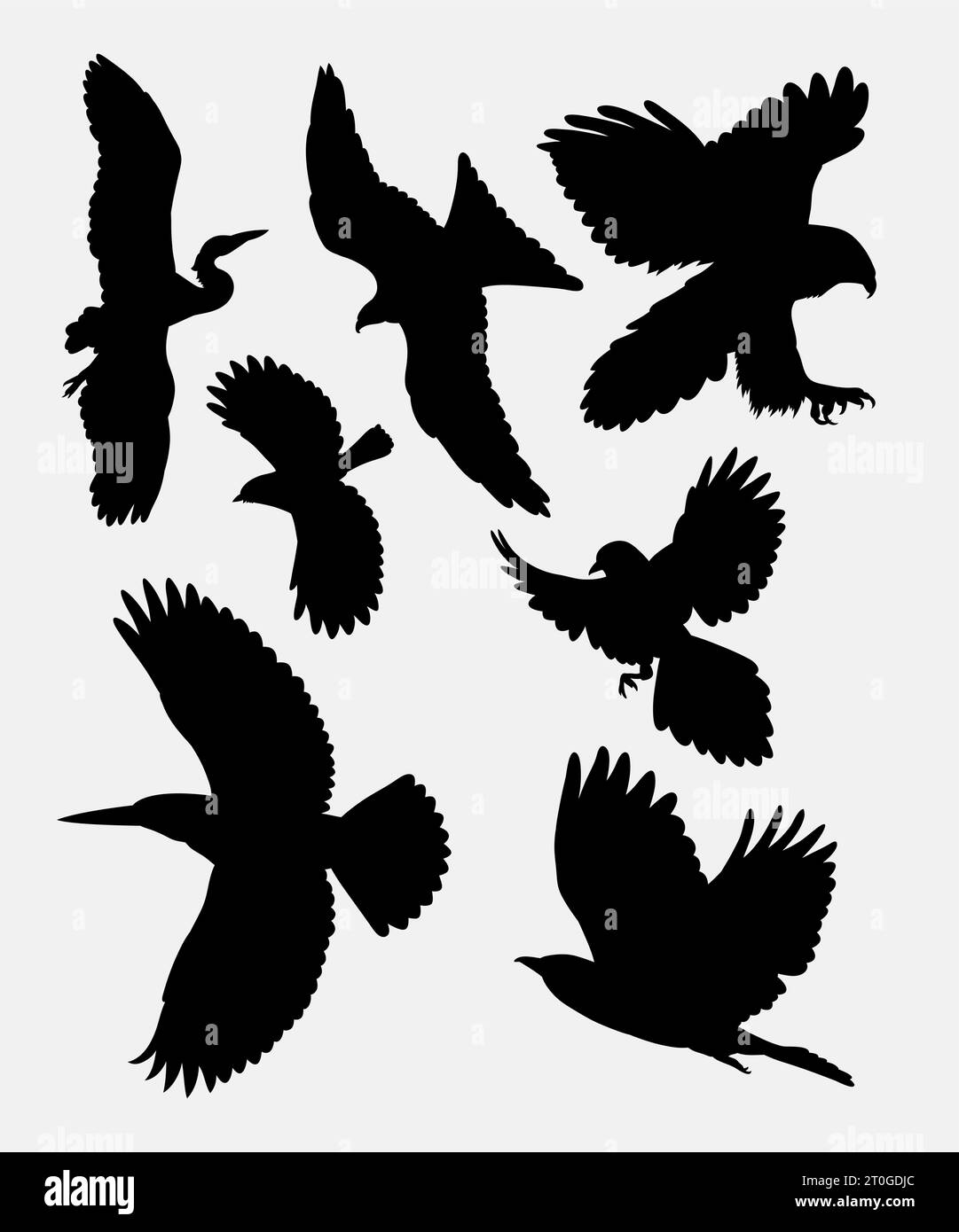 bird flying pose silhouette Stock Vector