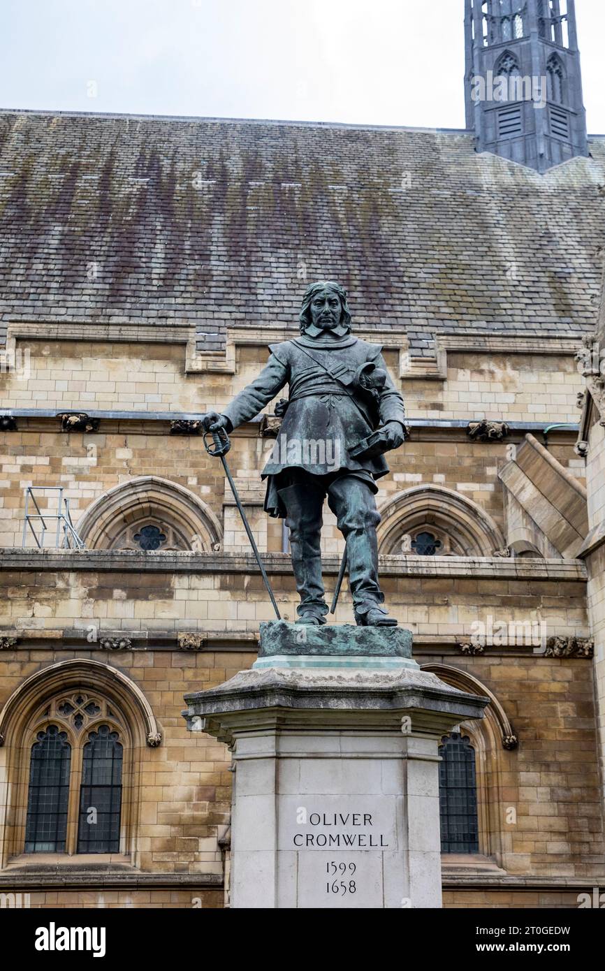Oliver Cromwell statue outside Houses of Parliament, Westminster,London