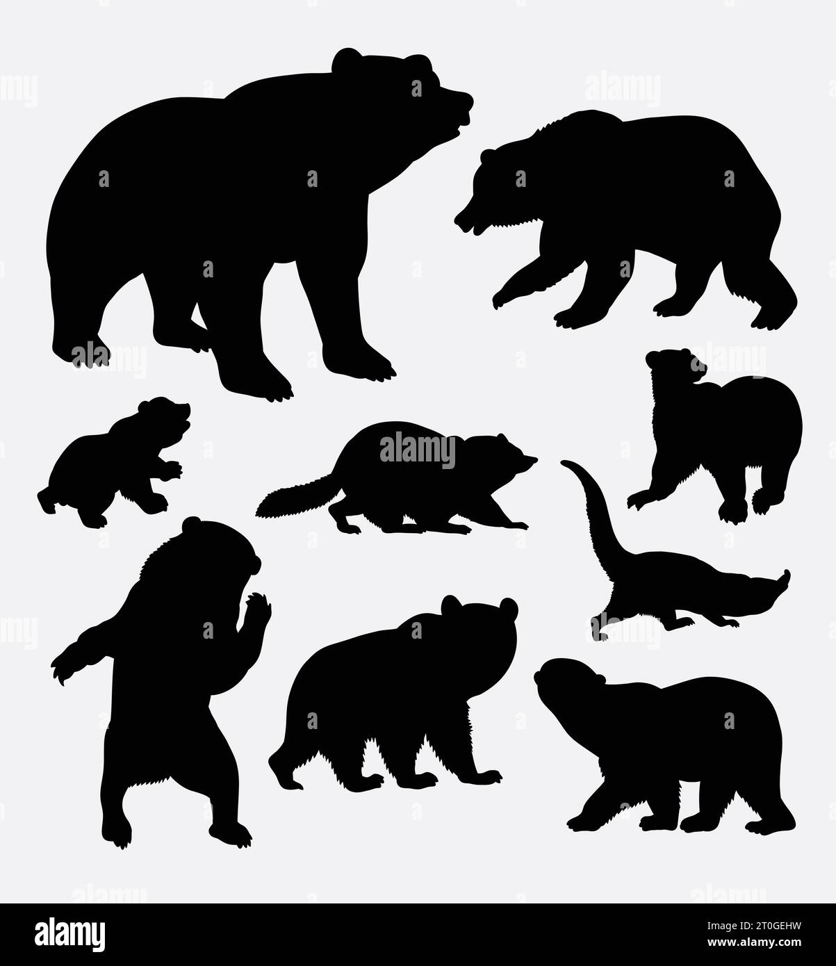 bear wild animal silhouette Stock Vector