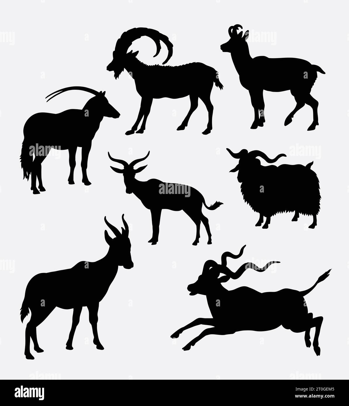 goat wild animal silhouette Stock Vector Image & Art - Alamy