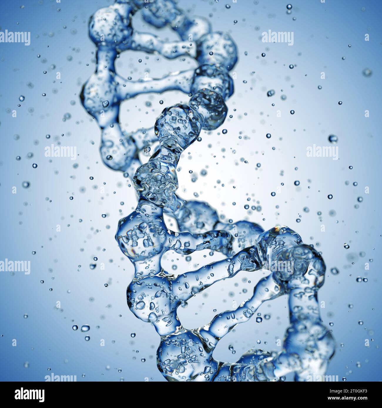 Splashes of water shaped of a DNA molecule. 3d render Stock Photo - Alamy