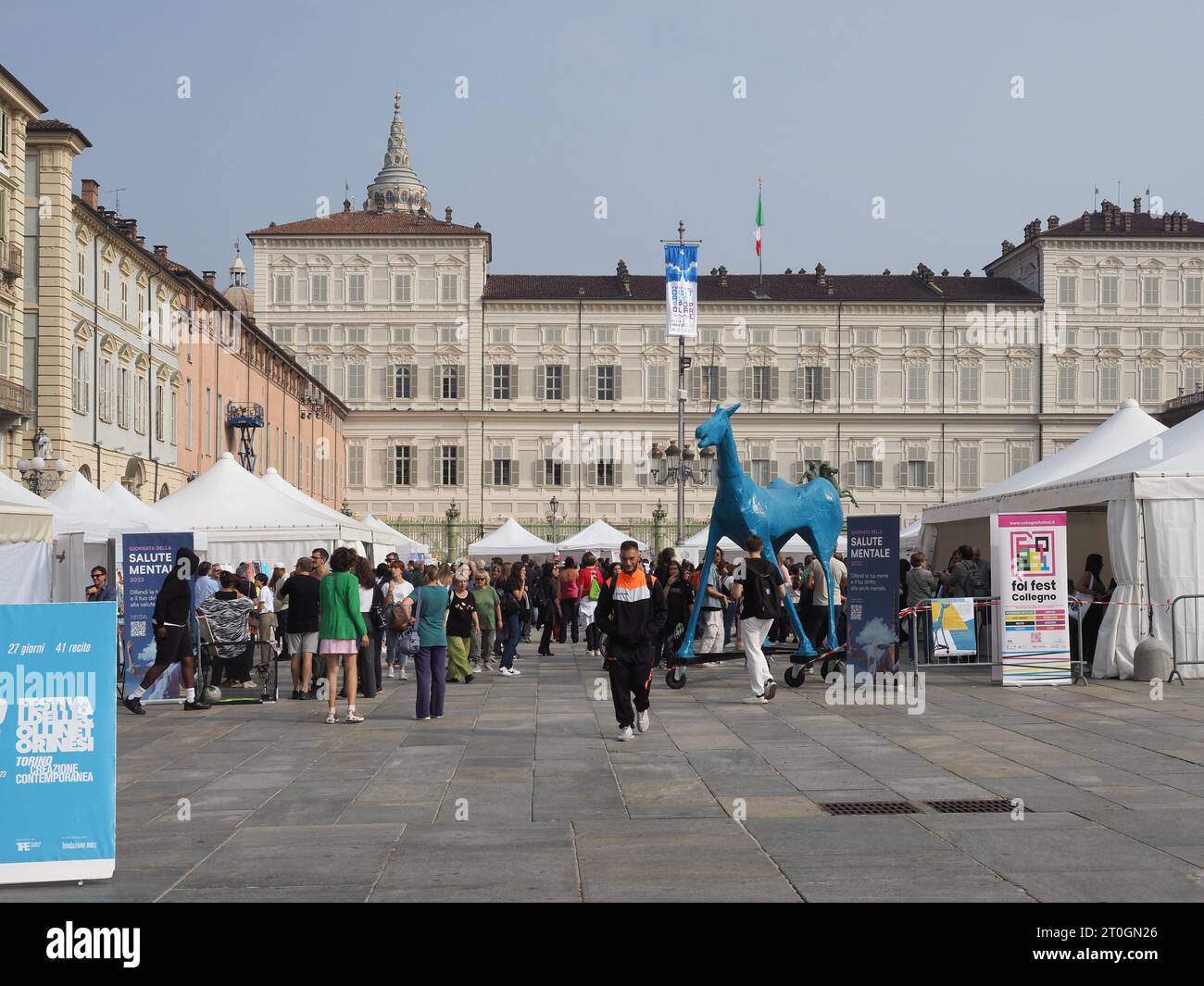 TURIN, ITALY - OCTOBER 06, 2023: World Mental Health Day in Piazza