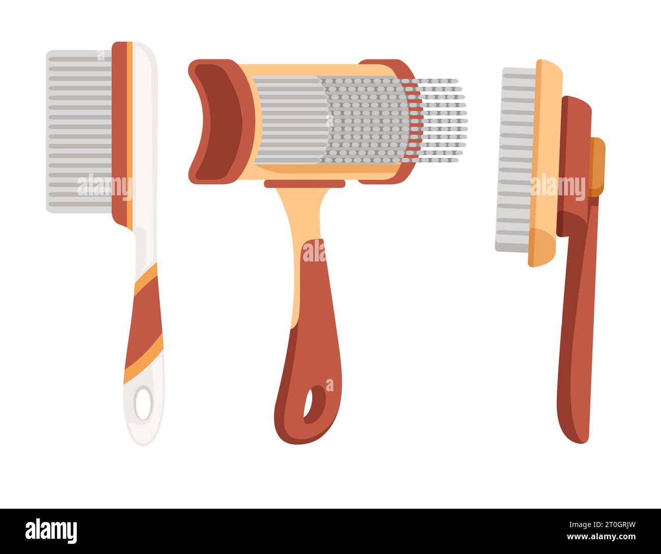 Animal brush with plastic handle vector illustration isolated on white