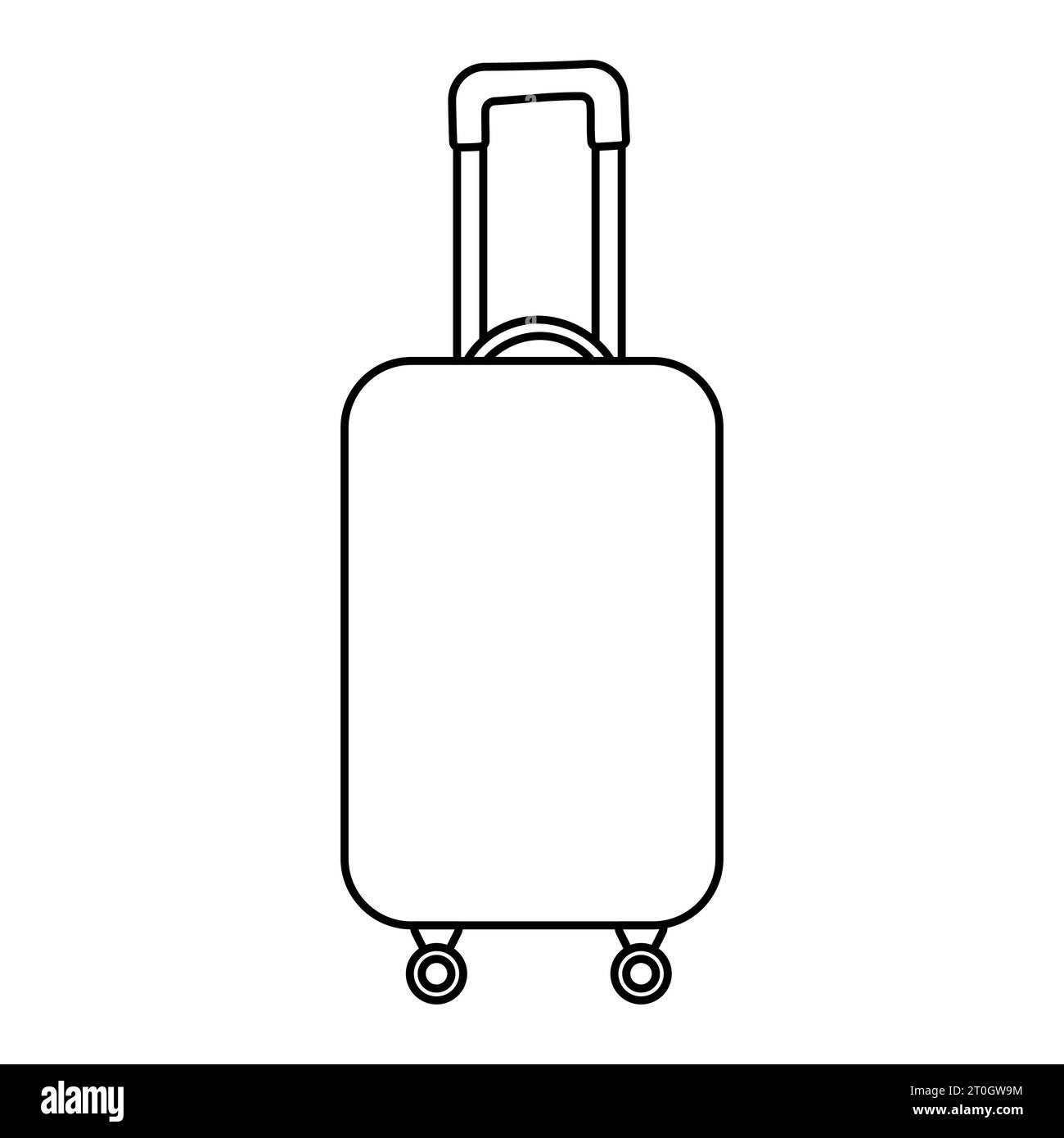 suitcase line doll travel accessory icon element Stock Vector