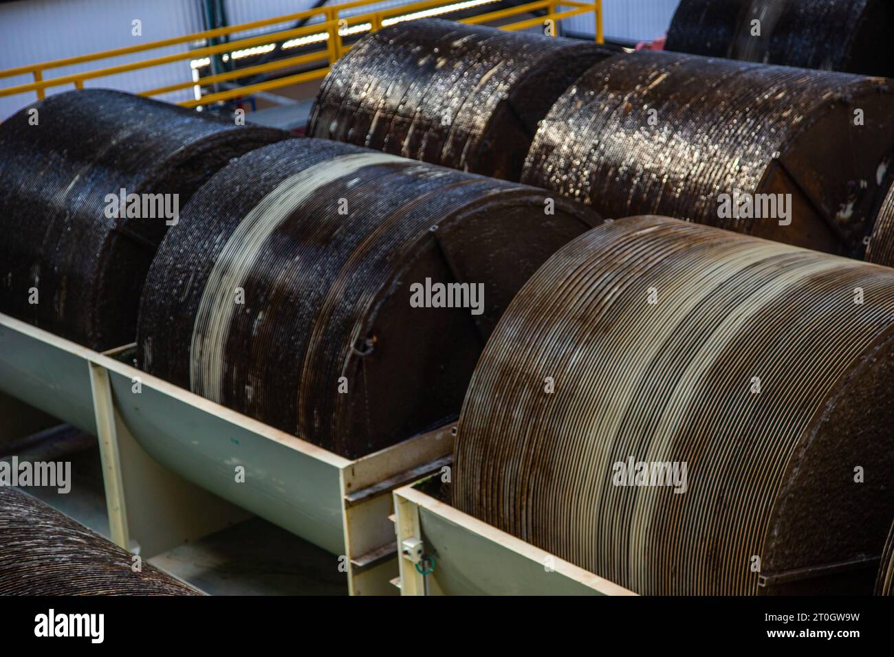 Sewage treatment facility solid waste Stock Photo