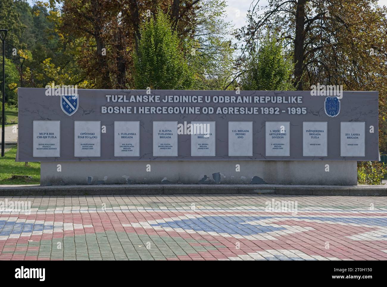 Tuzla, Bosnia and Herzegovina - Oct 4, 2023: This Slana Banja memorial