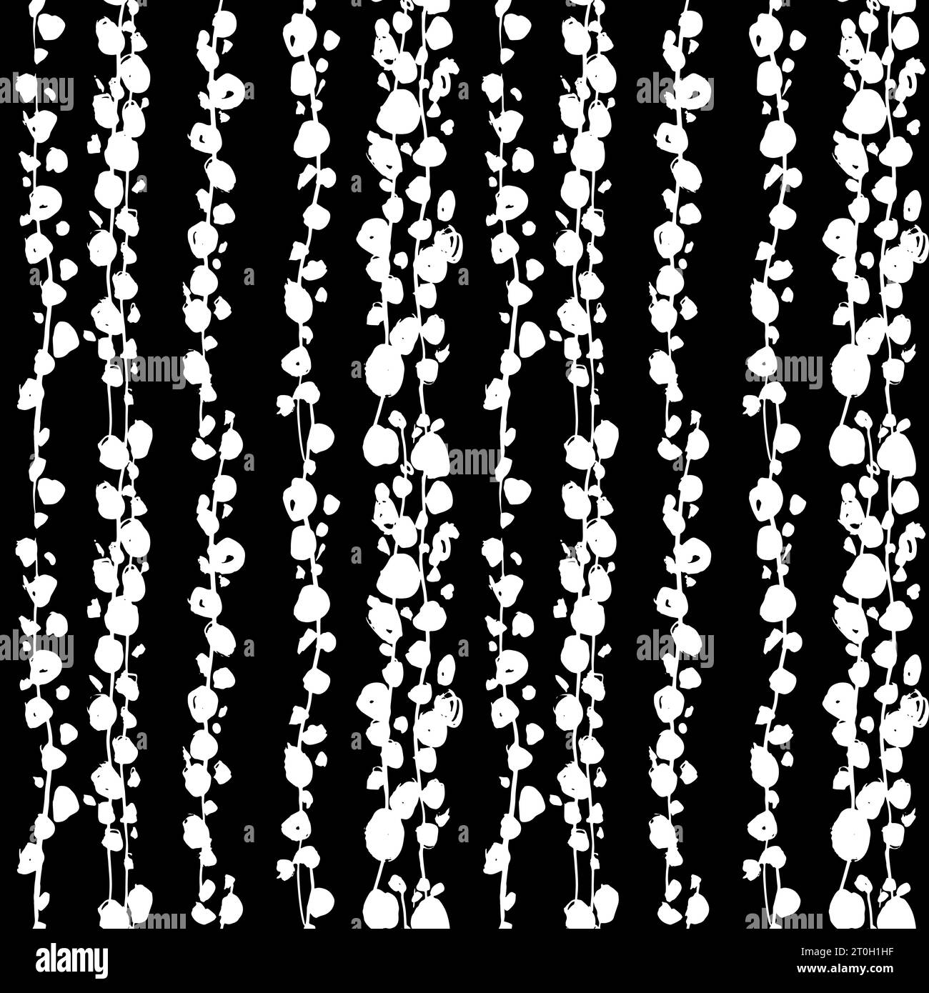 Brush Branches with Round Leaves Seamless Pattern Stock Vector Image ...
