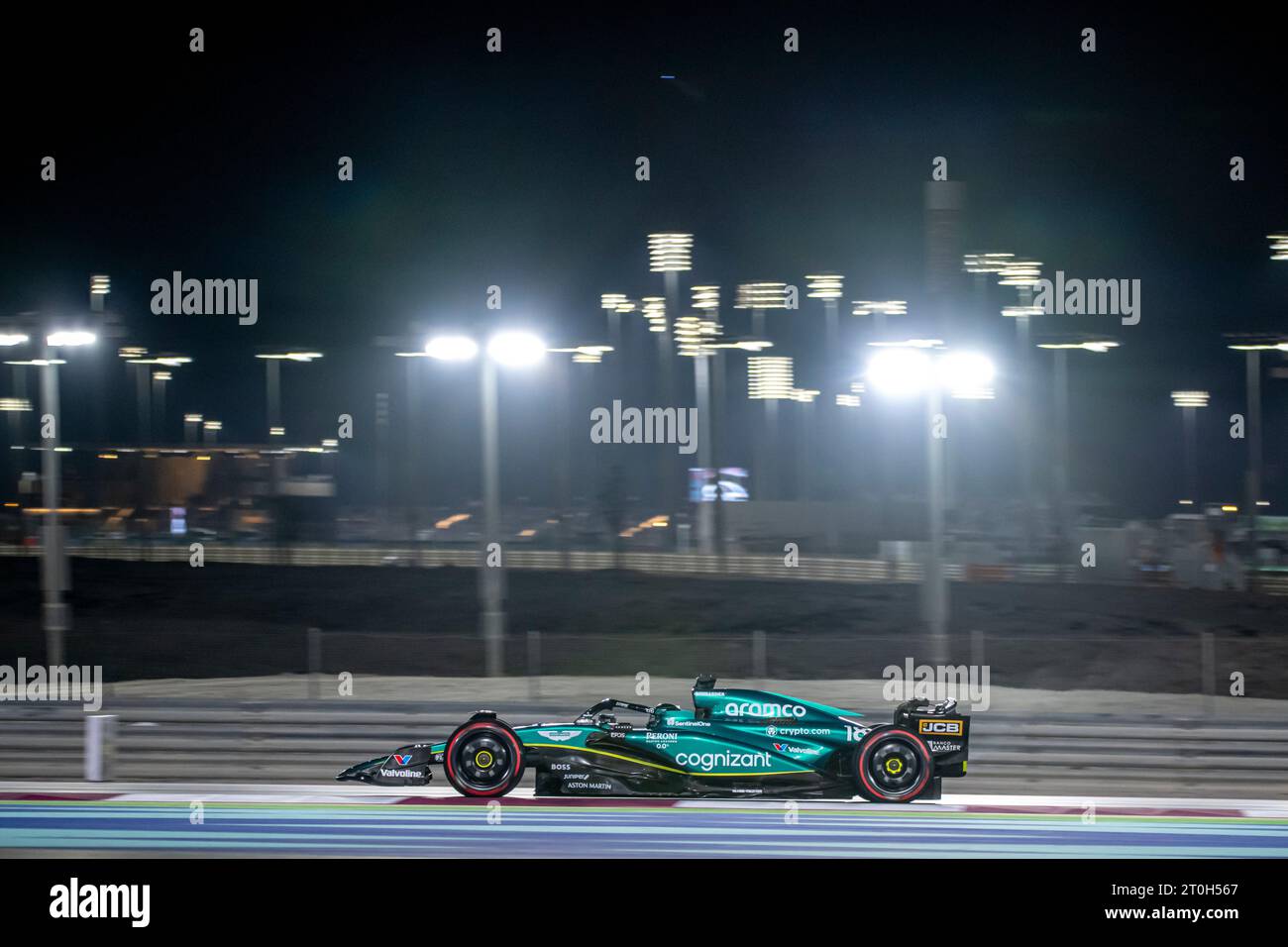 Lusail, Losail, October 06, Lance Stroll, from Canada competes for Aston Martin F1. Qualifying, round 18 of the 2023 Formula 1 championship. Credit: Michael Potts/Alamy Live News Stock Photo