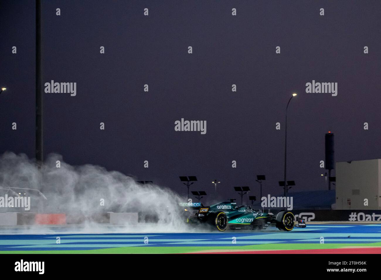 Lusail, Losail, October 06, Lance Stroll, from Canada competes for Aston Martin F1. Qualifying, round 18 of the 2023 Formula 1 championship. Credit: Michael Potts/Alamy Live News Stock Photo