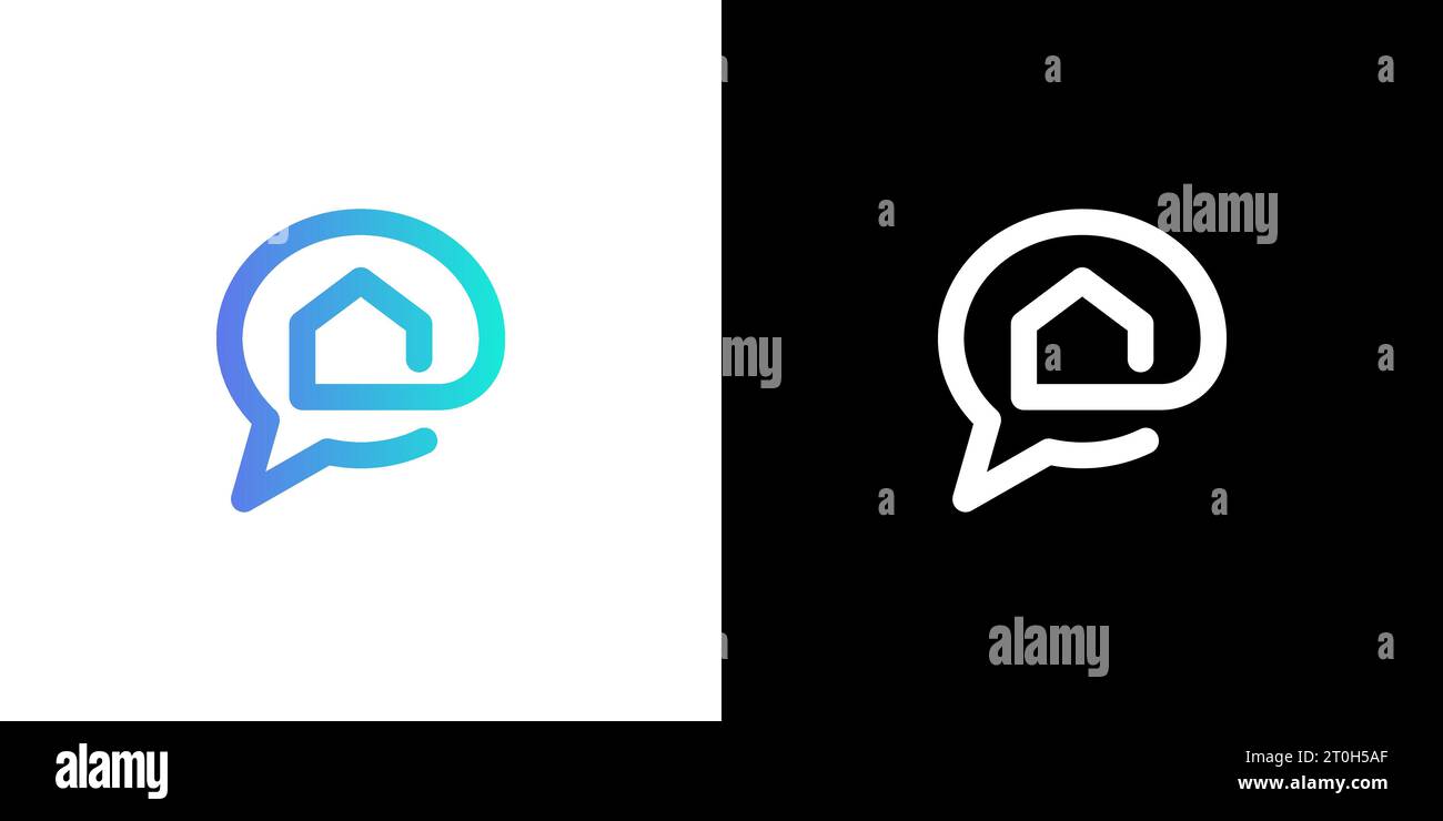 Chat home logo Design, Talk home logo, Chat house logo, icon, vector Stock Vector