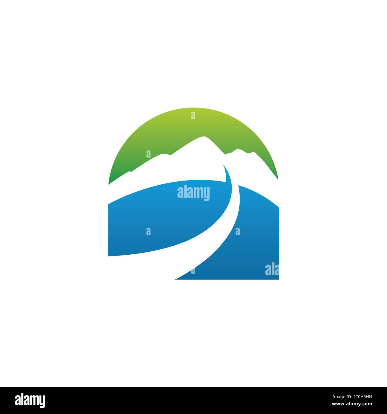 Abstract Mountain Logo, Mountain icon, negative space style, Icon, Vector Stock Vector