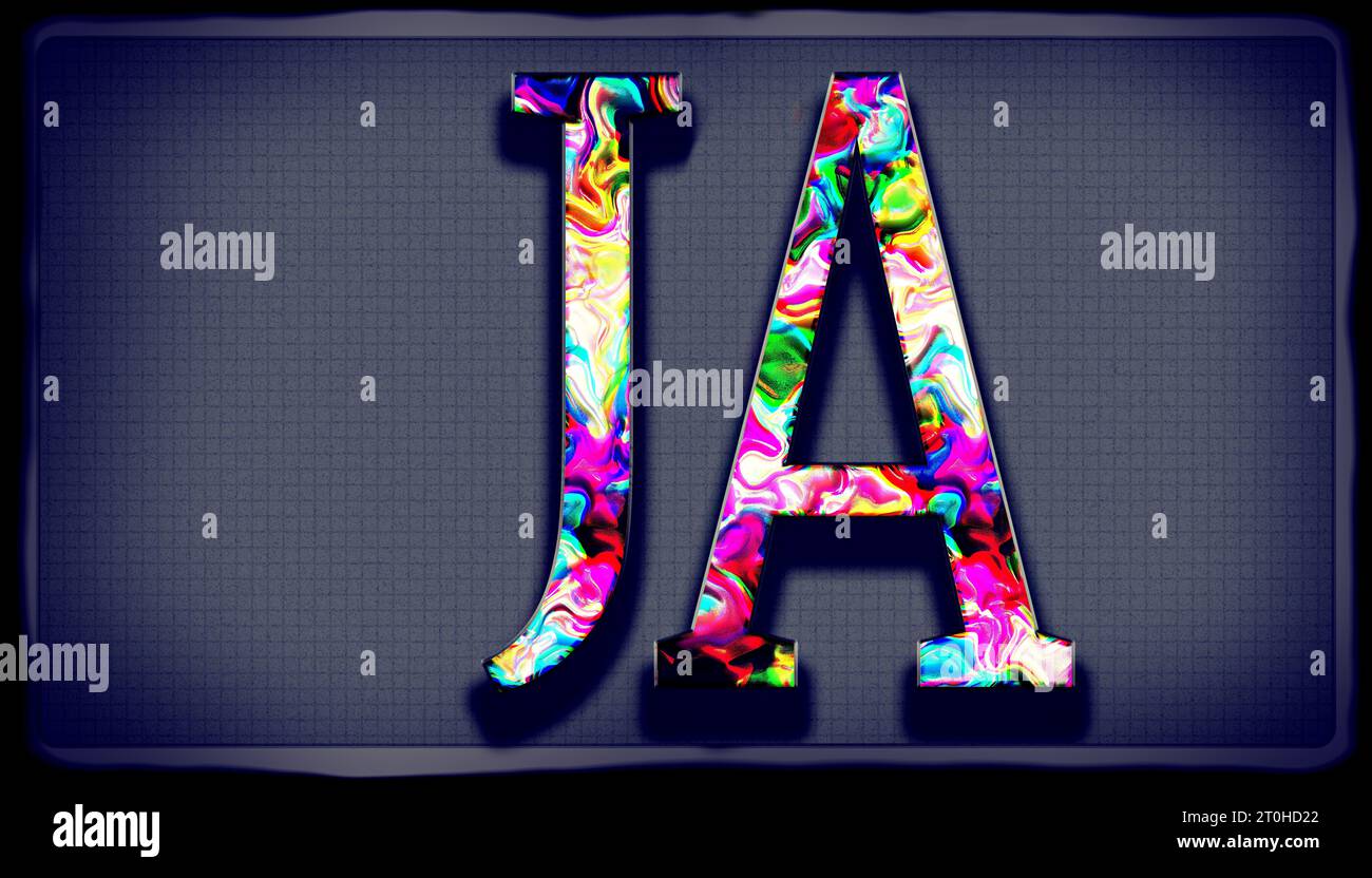 Double letter signature JA in an unique design named Painter rough