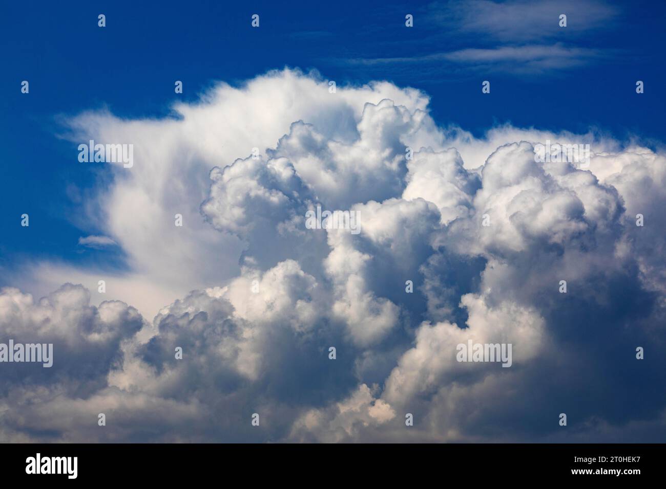 Dramatic cloudscape with (cumulus) clouds, thunderclouds, rain clouds, Upper Austria, Austria Stock Photo