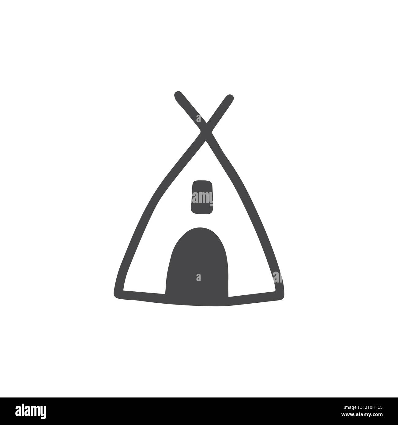 Wigwam, awning, tent house vector illustration. Dwelling of the Eskimos people. Stock Vector