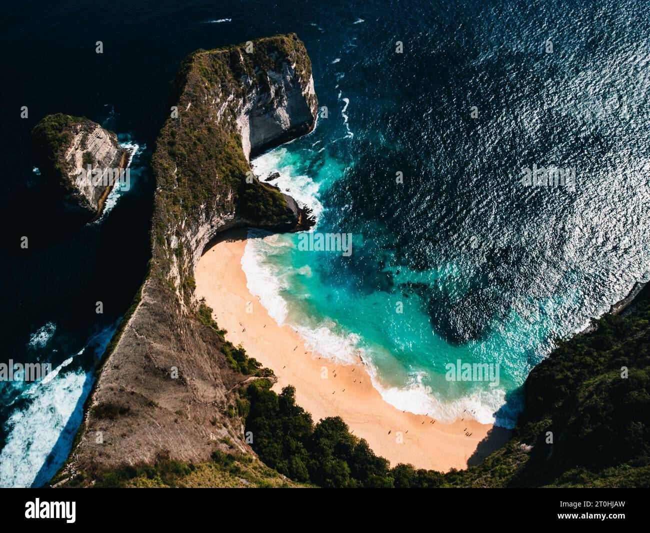 Kelingking Beach by drone Stock Photo - Alamy