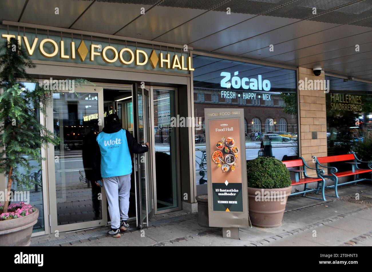 07 October. 2023/.People walk in Tivoli Food Hzll in danish capital ...