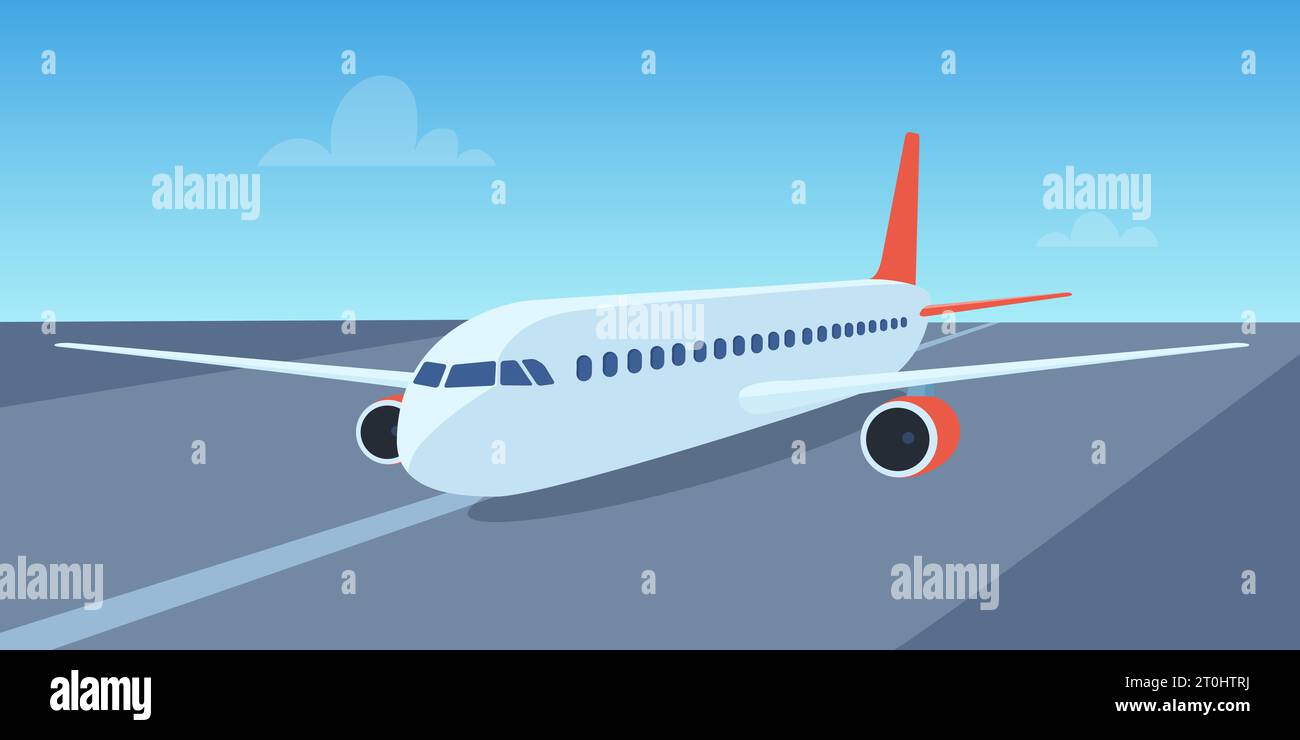 Aerial view traffic on airport runway Stock Vector Images - Alamy