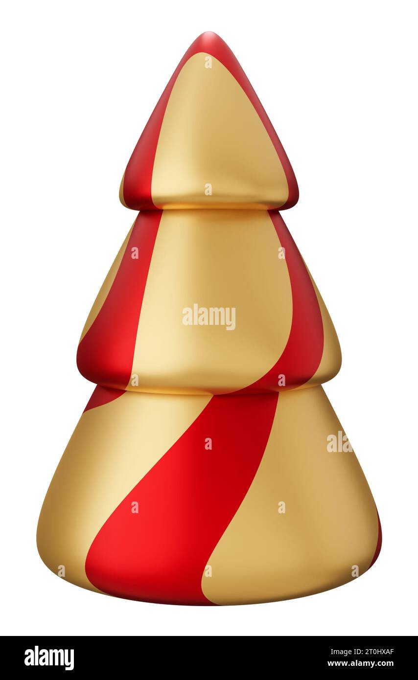 Christmas tree. 3d render illustration isolated on white background ...