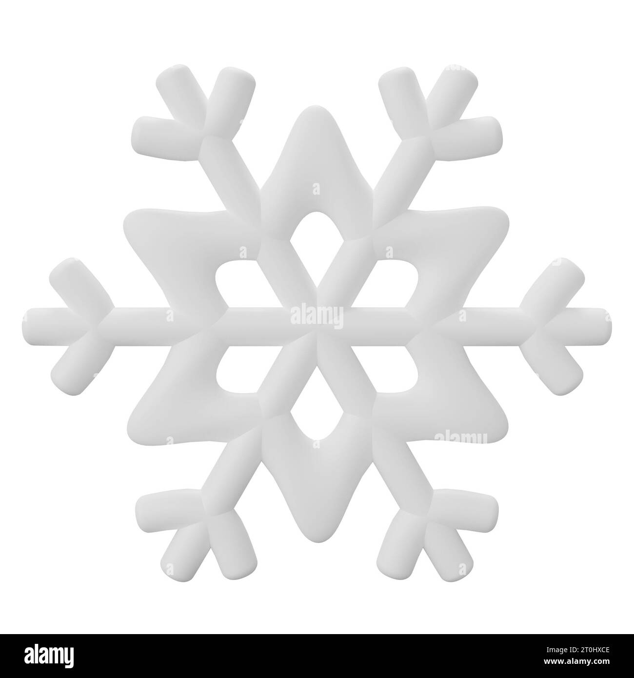 white Snowflake 3d. 3d render illustration isolated on white background ...