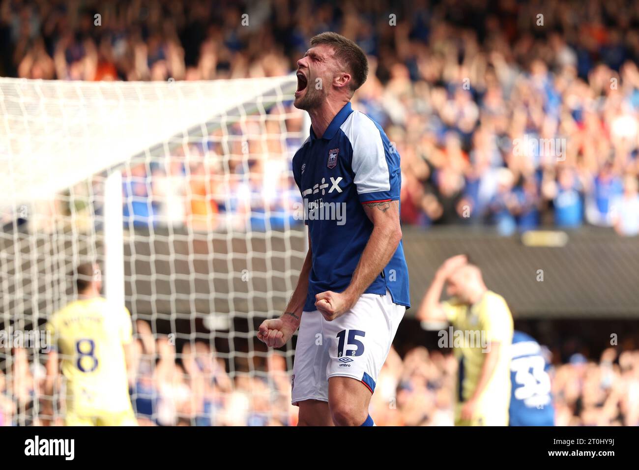Ipswich Town's Cameron Burgess celebrates their side's third goal of