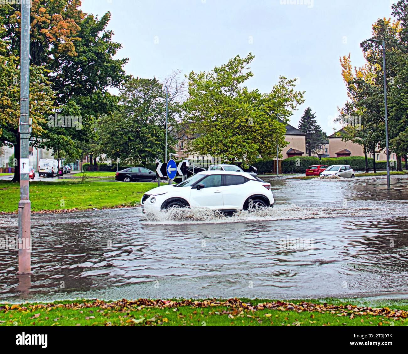 Glasgow, Scotland, UK. 7th October, 2023. UK Weather Wet and windy saw a deluge in the town and
