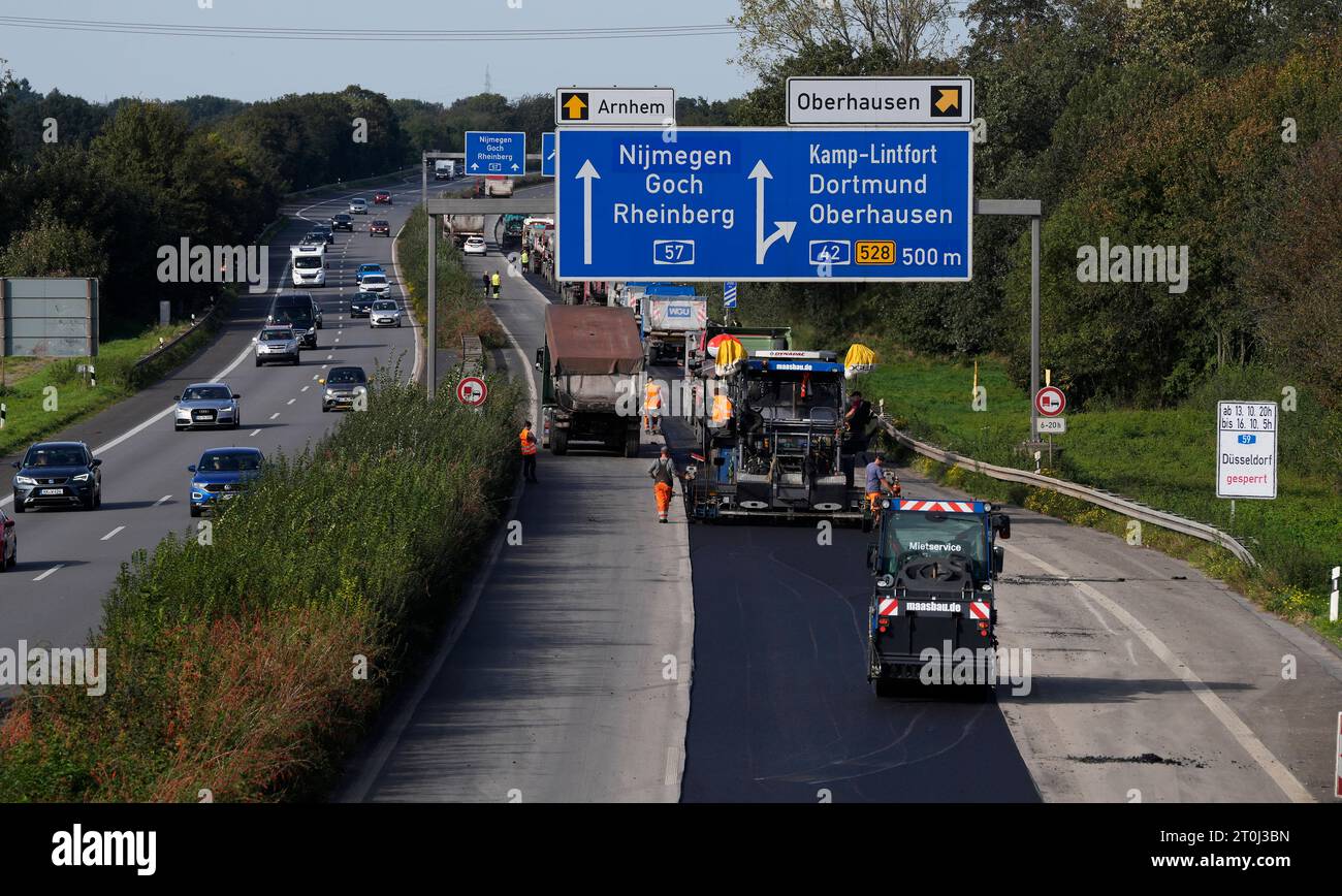 Bauarbeiten auf der A57 zwischen Kreuz Moers und Kreuz KampLintfort