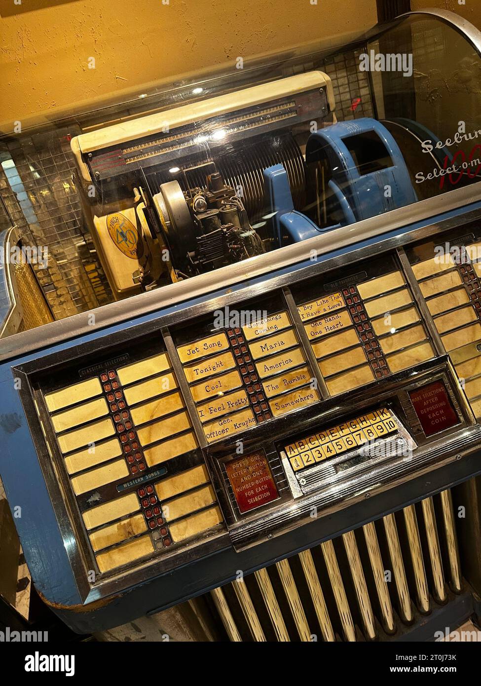 Vintage jukebox with chrome details and selection panel, showcasing ...